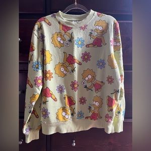 Lisa Simpson Green Floral Sweater